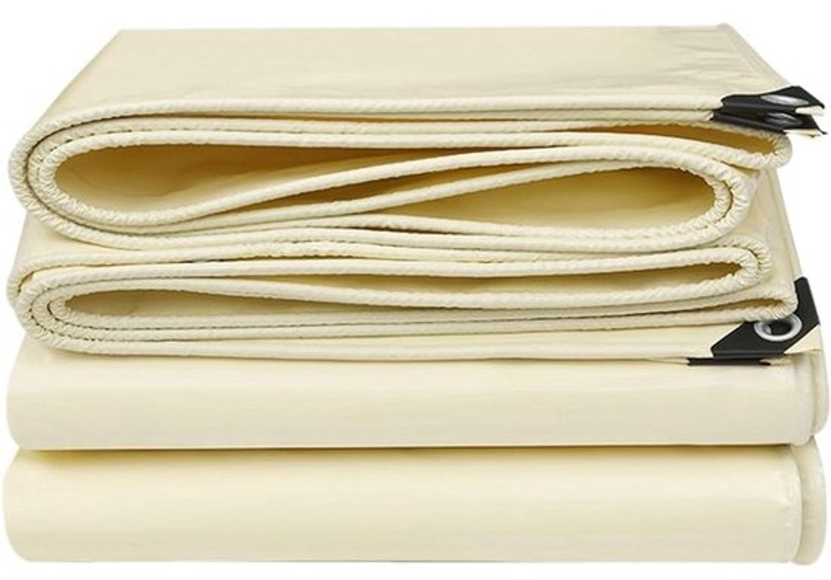 Zeildoek Zwaar - Waterdicht Doek - Tuin Beschermen - Verstevigd PVC - 4x6 m - Beige