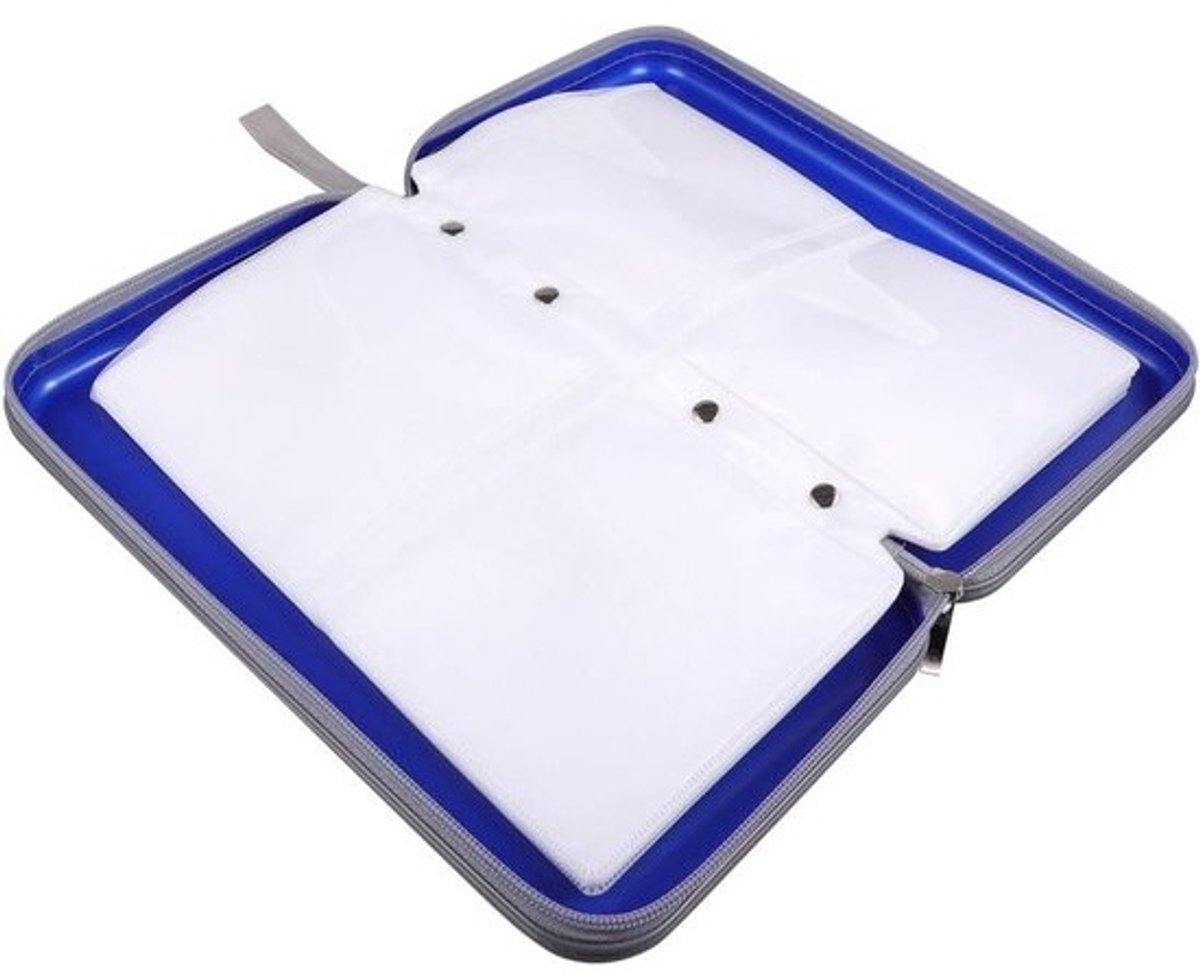 CD Opbergtas - DVD Map - Schijven Organiseren - Grote Capaciteit - 28.5x15.5cm - Blauw