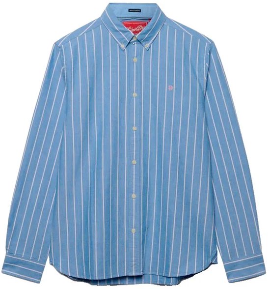 Superdry - Preppy Oxford Overhemd Relaxed Pasvorm - Heren - Lange mouwen shirts