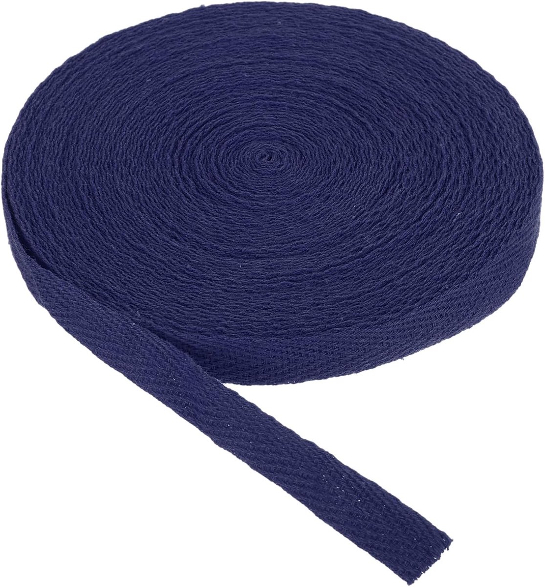 Katoenen keperstof tape 10 mm (3/8 inch) 10 meter katoenen lint biaisband visgraat singels trim voor naaien geschenkverpakking ambachtelijke doe-het-zelf middernachtblauw - 9 m