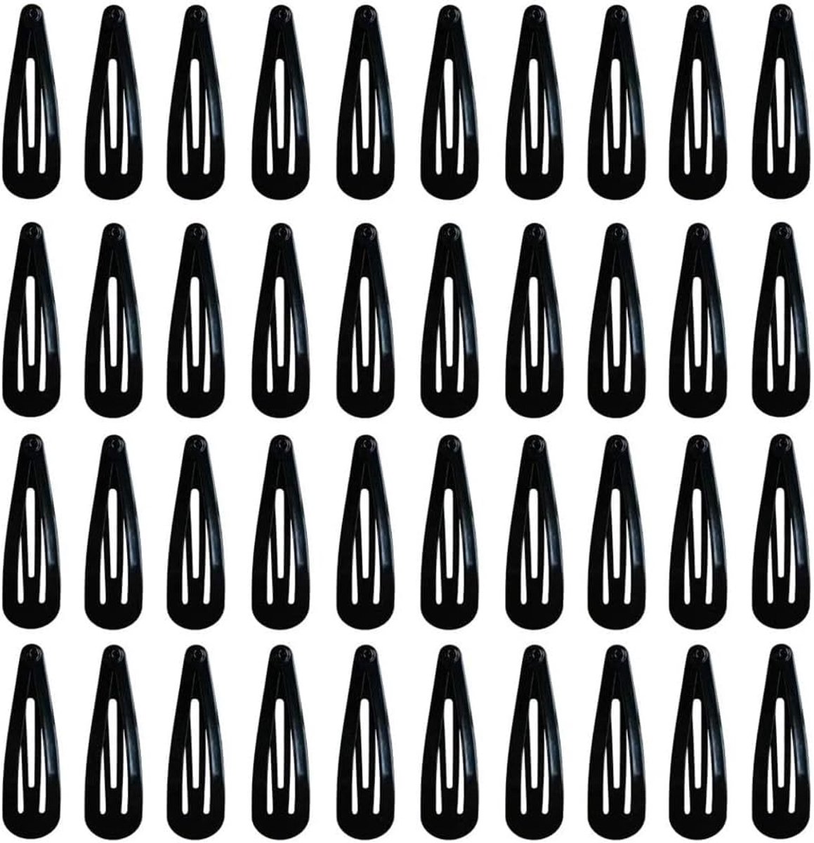 40 Pack Haarclips Voor Meisjes Metal Snap Kids Barrettes Vrouwen Haar Accessoires, Kleurrijk Snoep Mooie Eenvoudige Kapsel Clips，Zwart