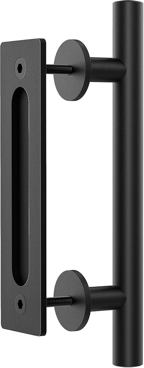 30CM Schuifdeur Handvat Dubbelzijdig Zwart Schuur Deur Handvat voor Schuur Deur Schuifdeur Kit Flush Vinger Trekken, Grote Rustieke Stijl