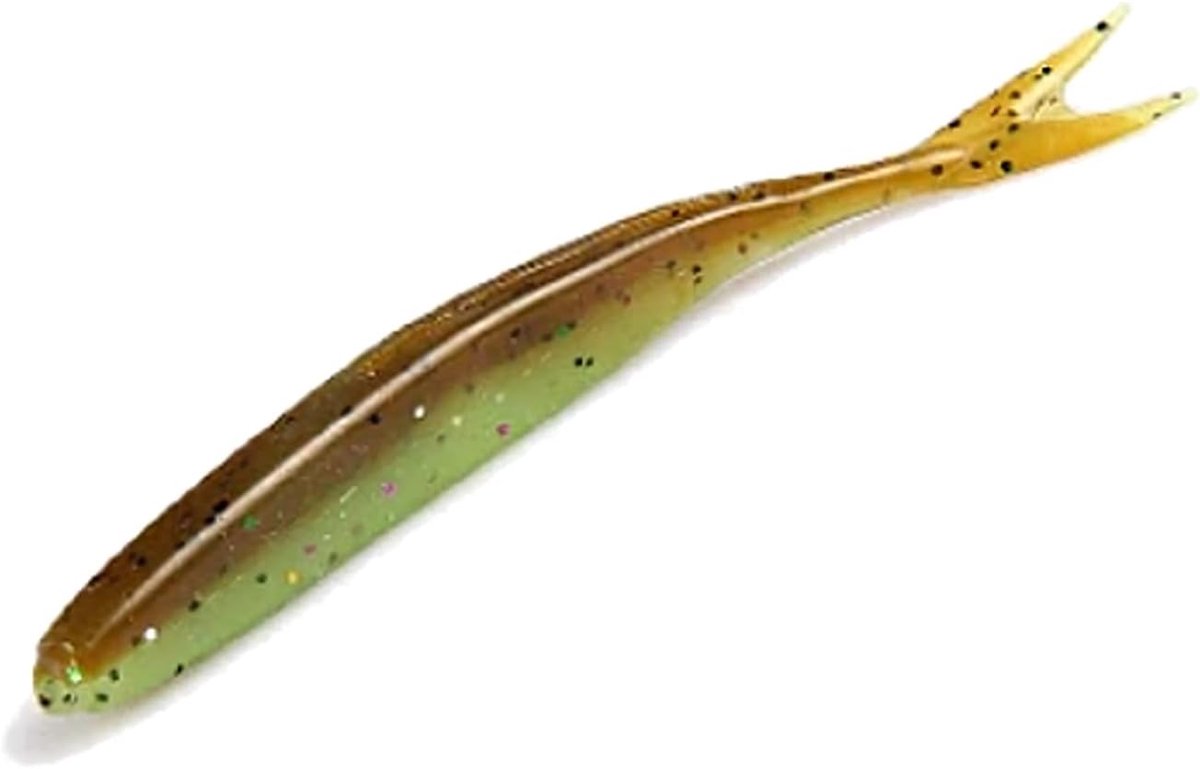 Shot rubberen aas 75mm Jerkbait set (bruin & groen)