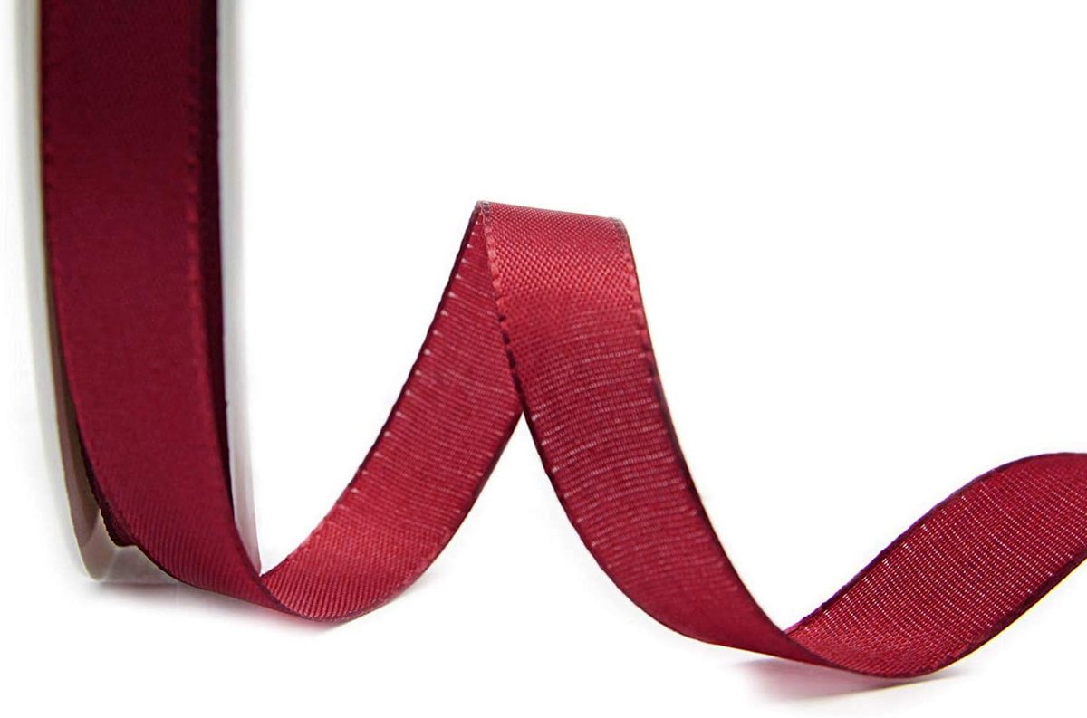 50 m x 15 mm TAFTBAND BORDEAUX decoratielint cadeaulint stoffen lint tafeldecoratie bruiloft Pasen lint Visco TAFT kaarten ontwerpen knutselen