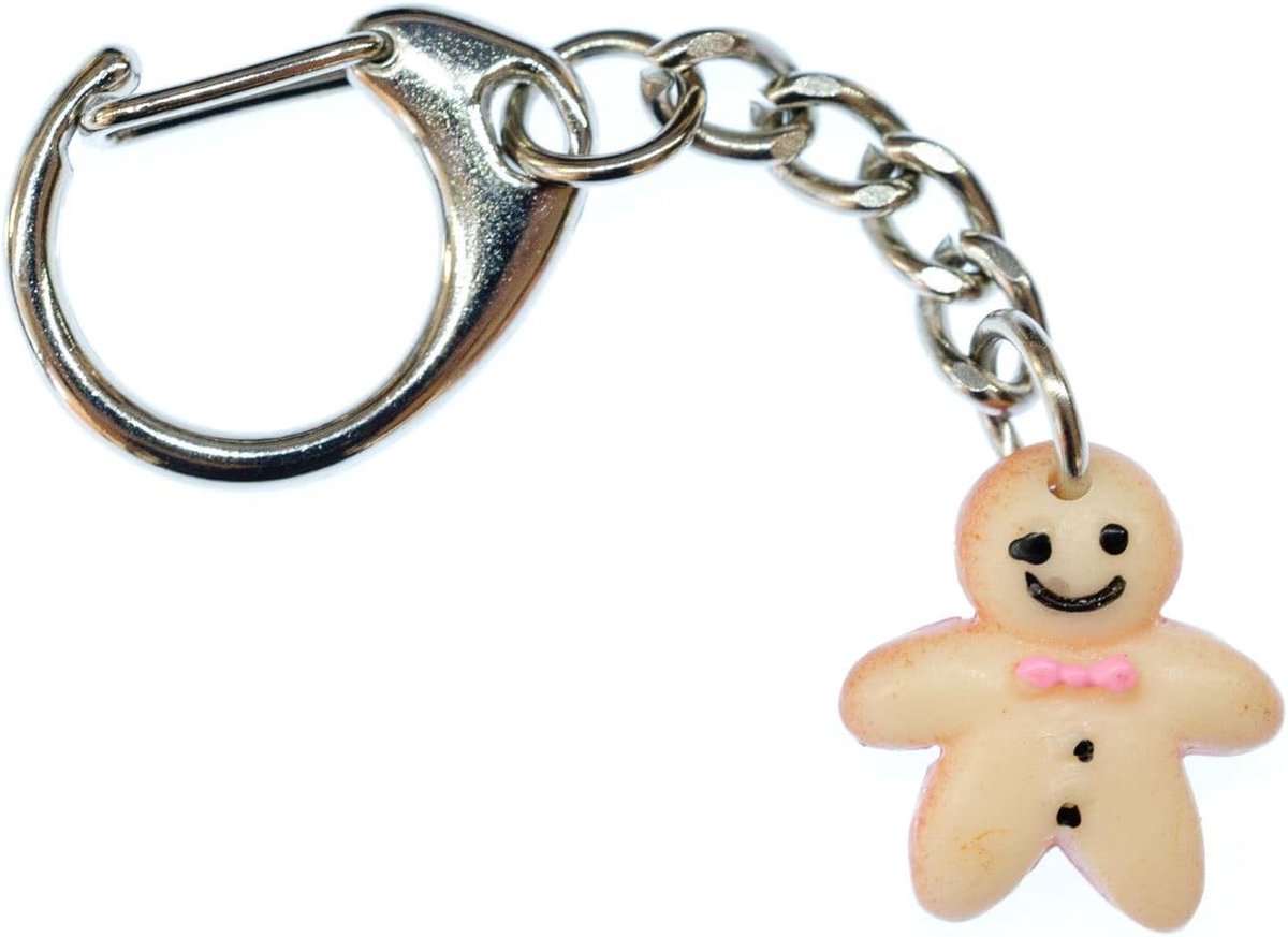 Lebkuchenmann sleutelhanger - handgemaakt modesieraad I peperkoek koekjes Kerstmis Stutenkerl koekjes lus - sleutelring hanger