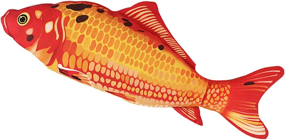 Flopping Fish Cat Toy, 11 Inch Elektrisch Bewegend CatnipPluche Simulatie Kwispelende Vis Wiggle Toy