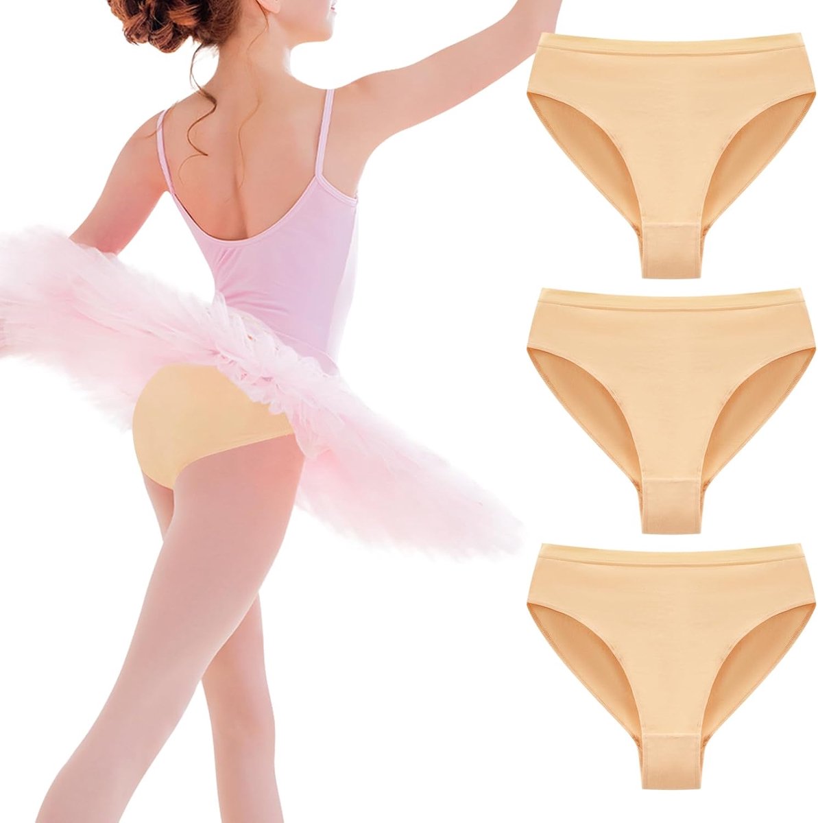 Set van 3 naadloze dansbroekjes voor meisjes