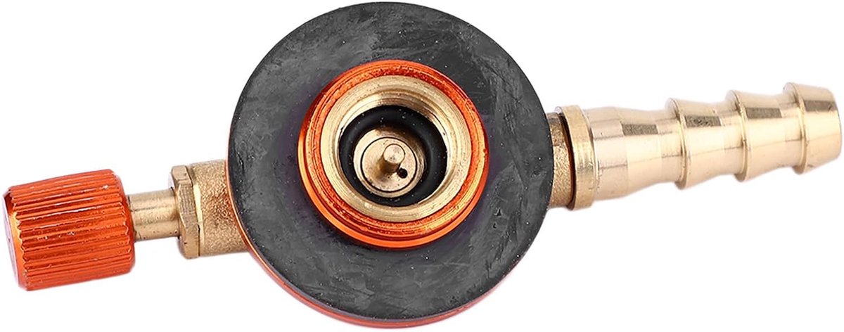 Gas Refill Adapter, Messing Outdoor Camping Fornuis Gasfles Adapter Ingang Binnendiameter 10MM Uitgang Binnen 4MM Uitgang Buiten 9MM(Rood)