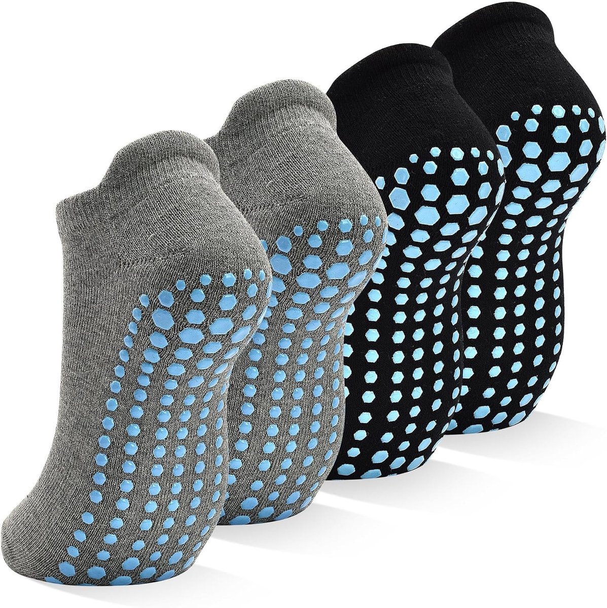 Sokken dames sneaker stoppersokken 4 paar pilates antislip sokken anti-slip sokken voor trampoline thuis fitness ziekenhuis 35-42