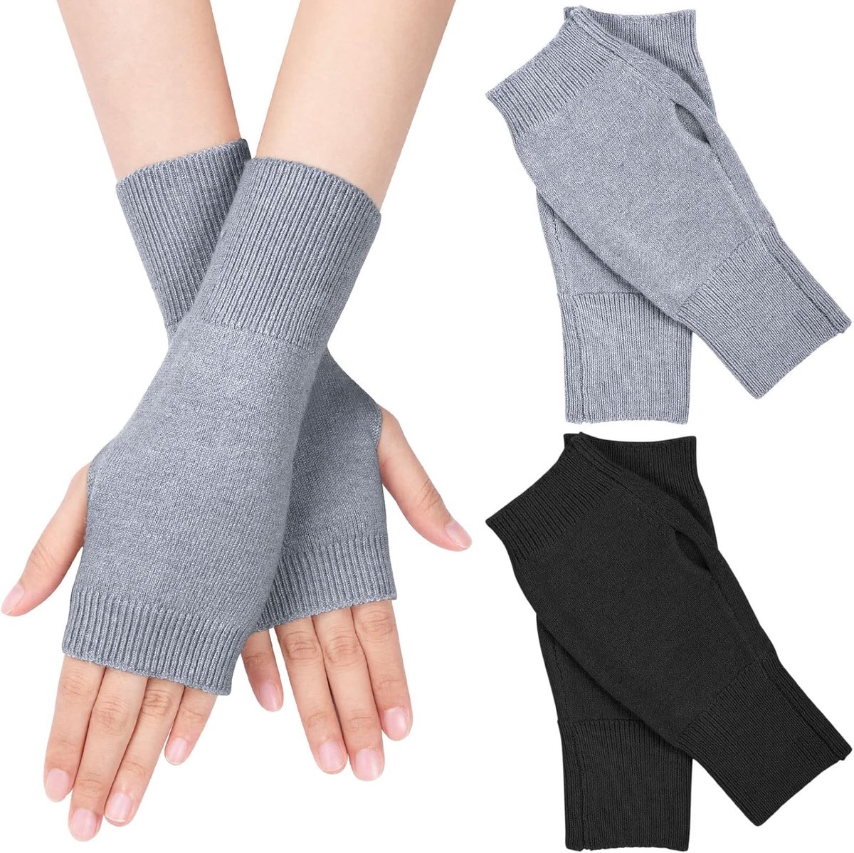 Handschoenen, winterpolswarmers, uniseks, warme zachte gebreide handschoenen