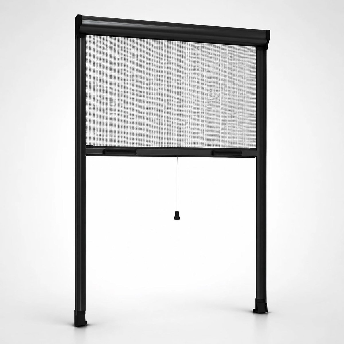 Insectenwerend rolgordijn voor ramen, in hoogte en breedte op maat te snijden, aluminium frame, verschillende maten en kleuren, insectenwerend net voor schuif- en vleugelramen (antraciet, 60 x