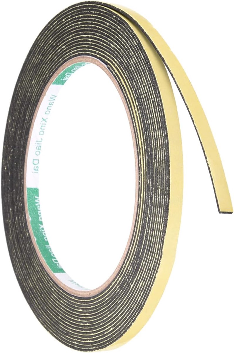 1 stuk 5 mm W 1 mm D 16.4ft schuimrubberen afdichtingstape, zelfklevende EVA-weerbestendig, afdichting geluidsdichte strips voor deuren gap blok