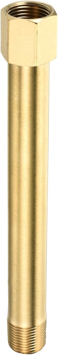 METERXITY Uitbreiding aansluiting pijpleiding fitting - messing zeskantige koppeling converter adapter toepassing industrieel gebruik (G3/8 bus op G3/8 buitendraad 150 mm goud)