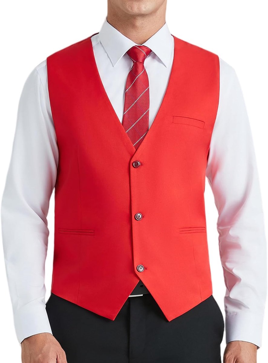 Herenvesten formele klassieke V-hals effen kleur vesten voor mannen bruiloft feest zakelijke katoenen pak vest met zakken XS-4XL