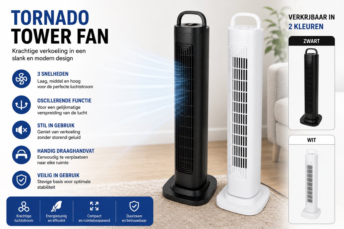 Bol.com Kinzo torenventilator - wit aanbieding