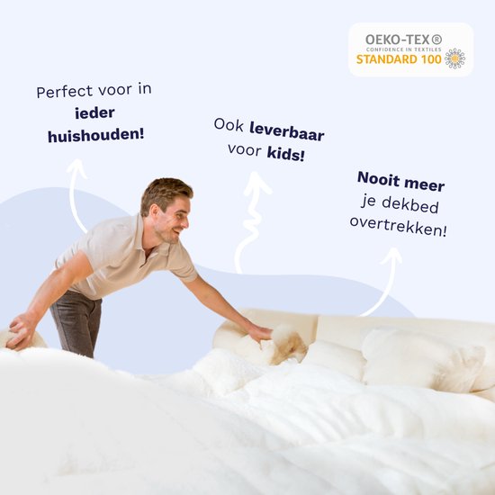 Wasbaar dekbed met vaste hoes - 140x200 - Donker grijs / Zilver grijs van Eazzzy — afbeelding 5