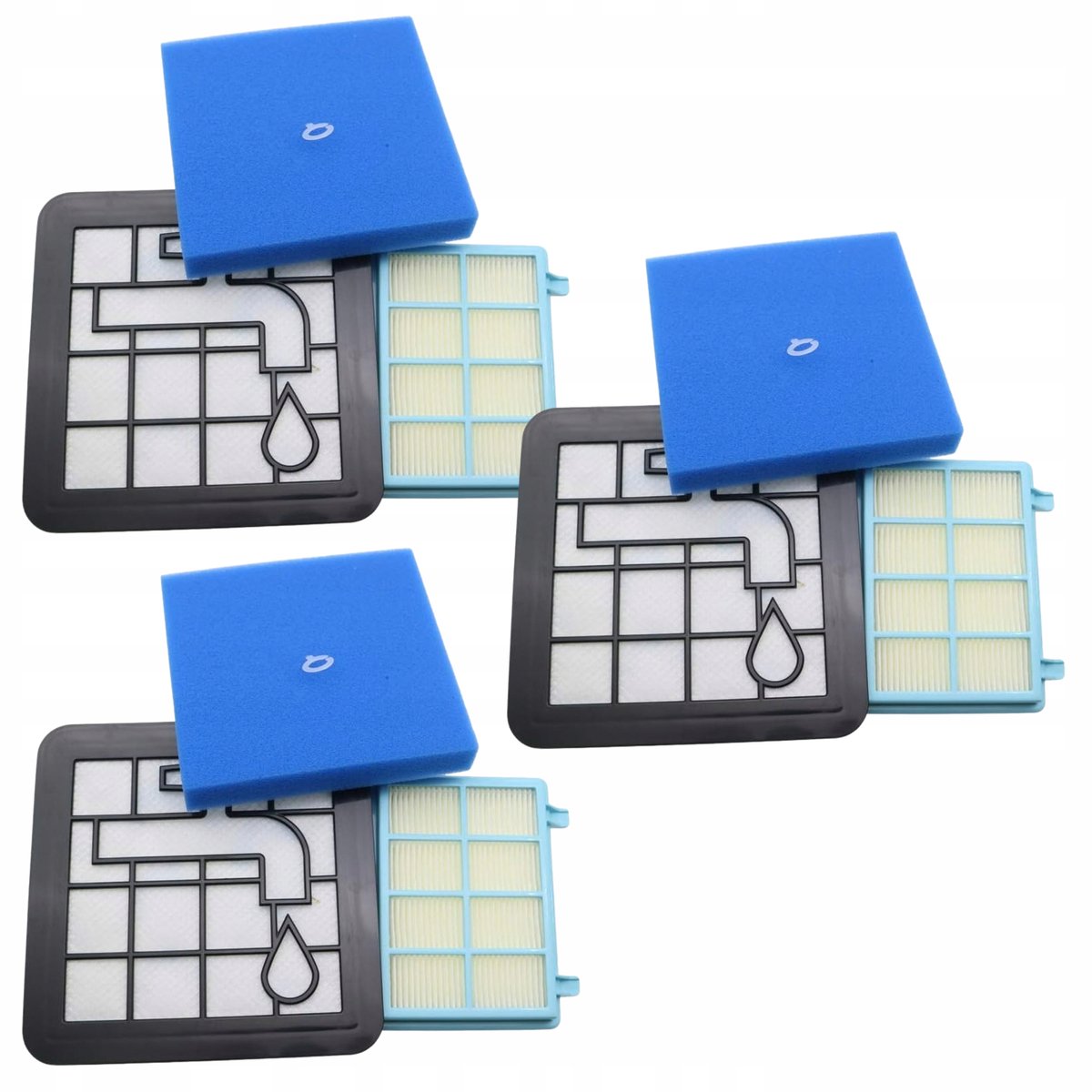 AreoSe - HEPA-filter voor PHILIPS PowerPro Compact, Active, City, FC8010 / 02 - 9 stuks