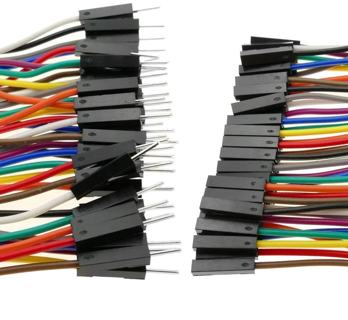 Dupont-kabel, 40-polig, overbruggingskabel voor prototypeplaten, Arduino, Raspberry Pi, breadboard, bus naar stekker