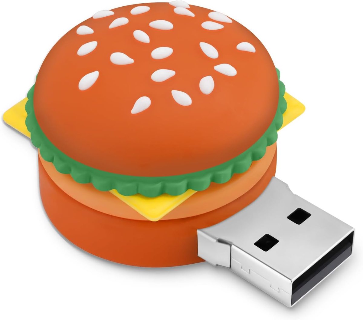 CLAMP USB-stick, 128 GB, USB-flashdrive, hamburgervorm, nieuwigheid memory stick, USB-drive, geschenken voor externe gegevensopslag