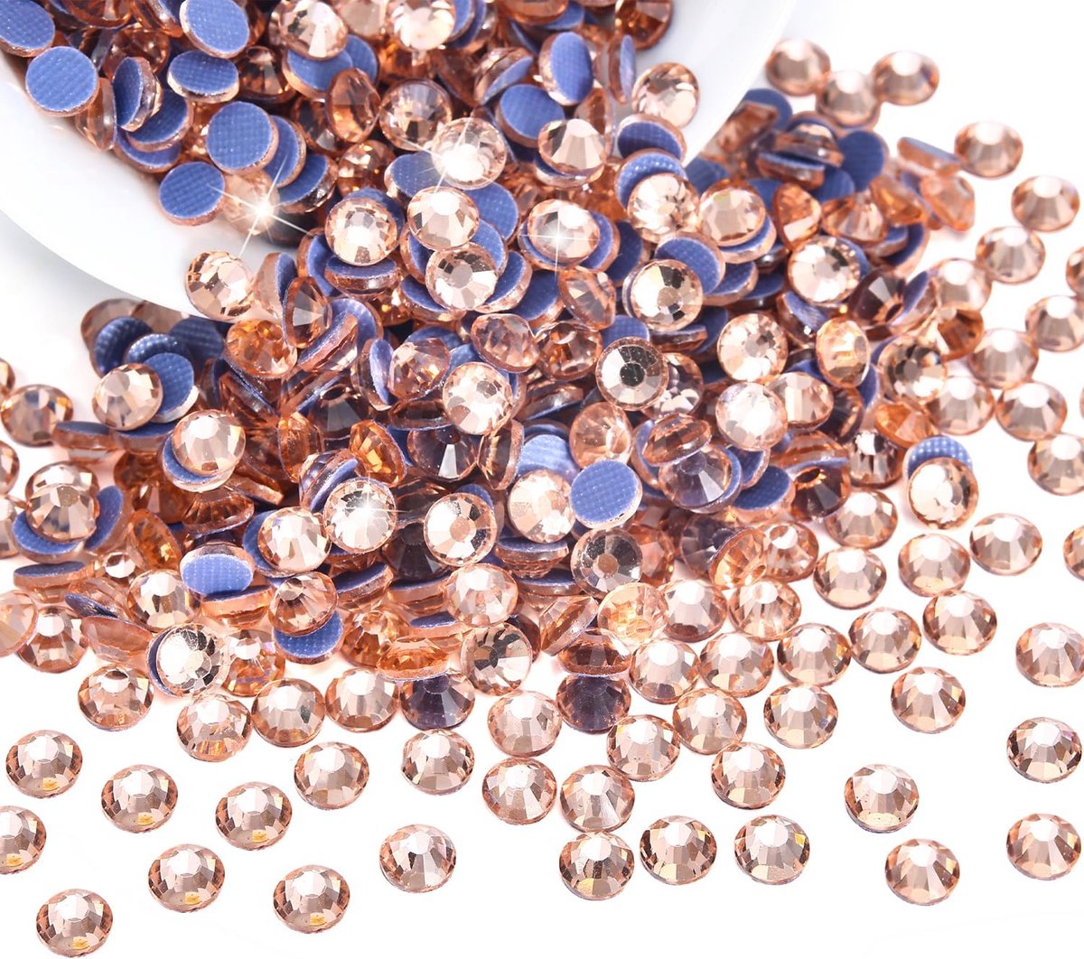 Strassteentjes, SS16, champagne, 1440 stuks, 15 kleuren, 4 maten, rond, glas, strassteentjes voor kleding, schoenen, doe-het-zelf handwerk (Champagne-SS16)