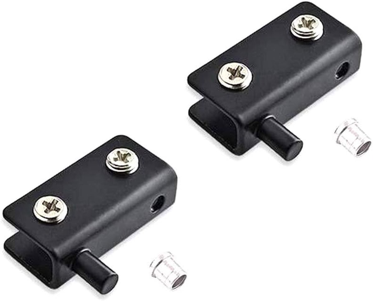 Scharnier, 2 Stuks, Verstelbare Glazen Deurscharnierklem, Geen Boorglas, Vitrineclip-kast, Zwenkscharnierclip voor 6-8 mm Dik Glas, 40 x 20 x 10 mm, Zwart
