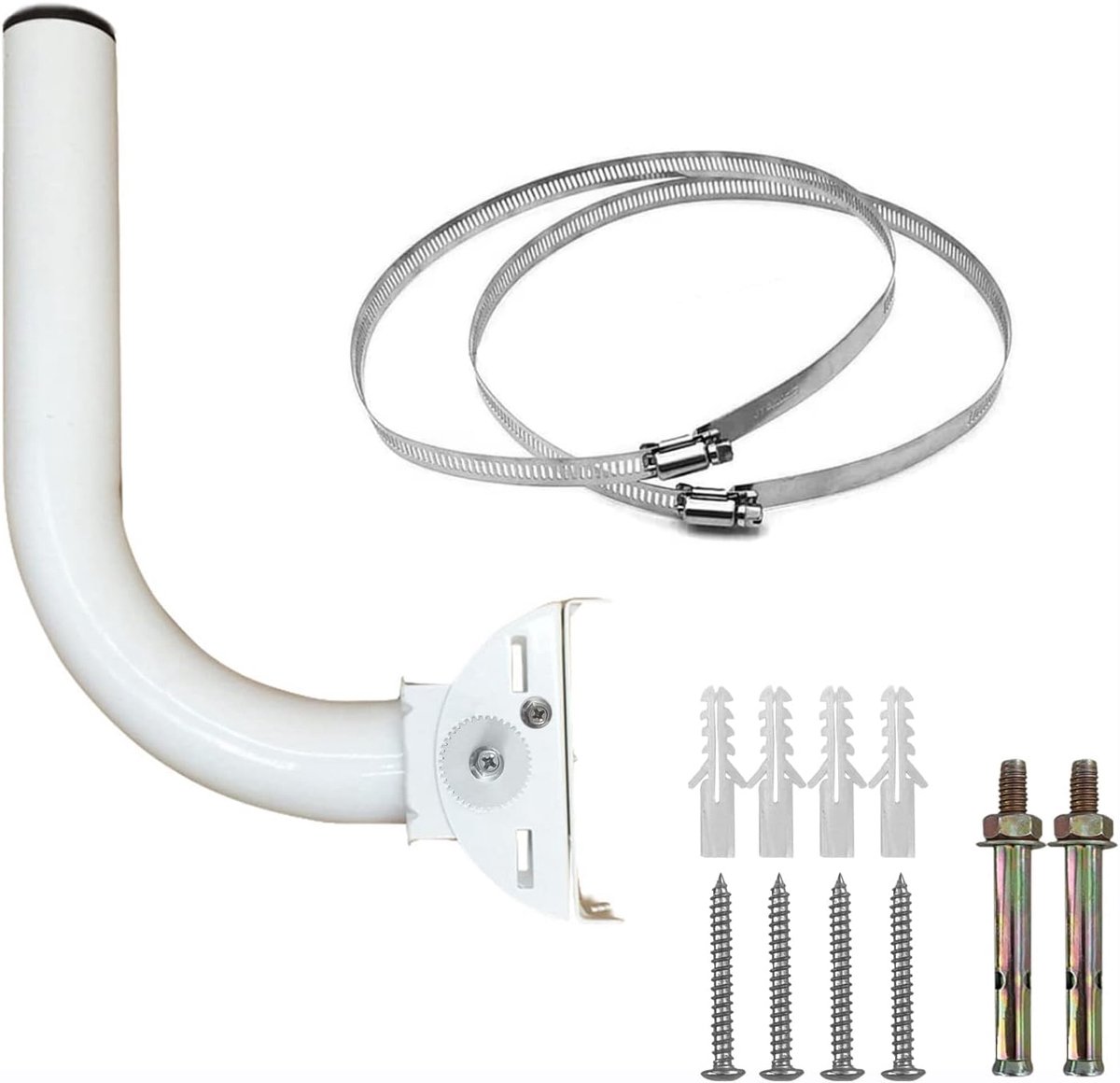 J-Pole Montagebeugel voor draadloze wifi-bruginstallatie, Weerbestendigheid Mast Pole Mount, Zolder Dak Muur Outdoor Gemonteerde Pijp met Lussen en Schroeven