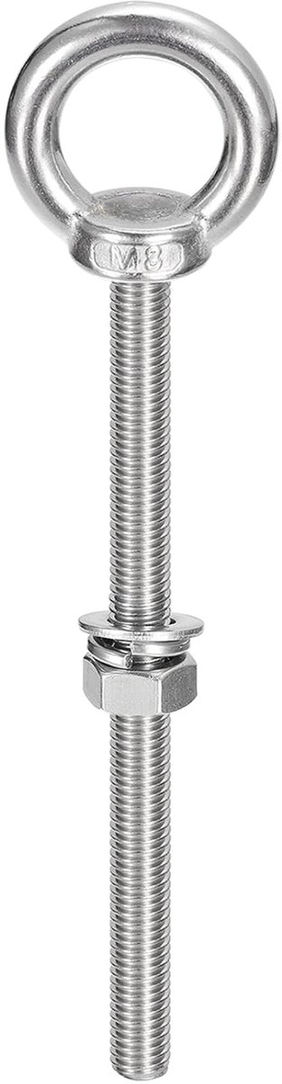 Opschroef, 1 set M8 x 120 mm oogbout met moer, sluitring, roestvrij staal, 304 ring, schouderheffen voor het ophangen van voorwerpen