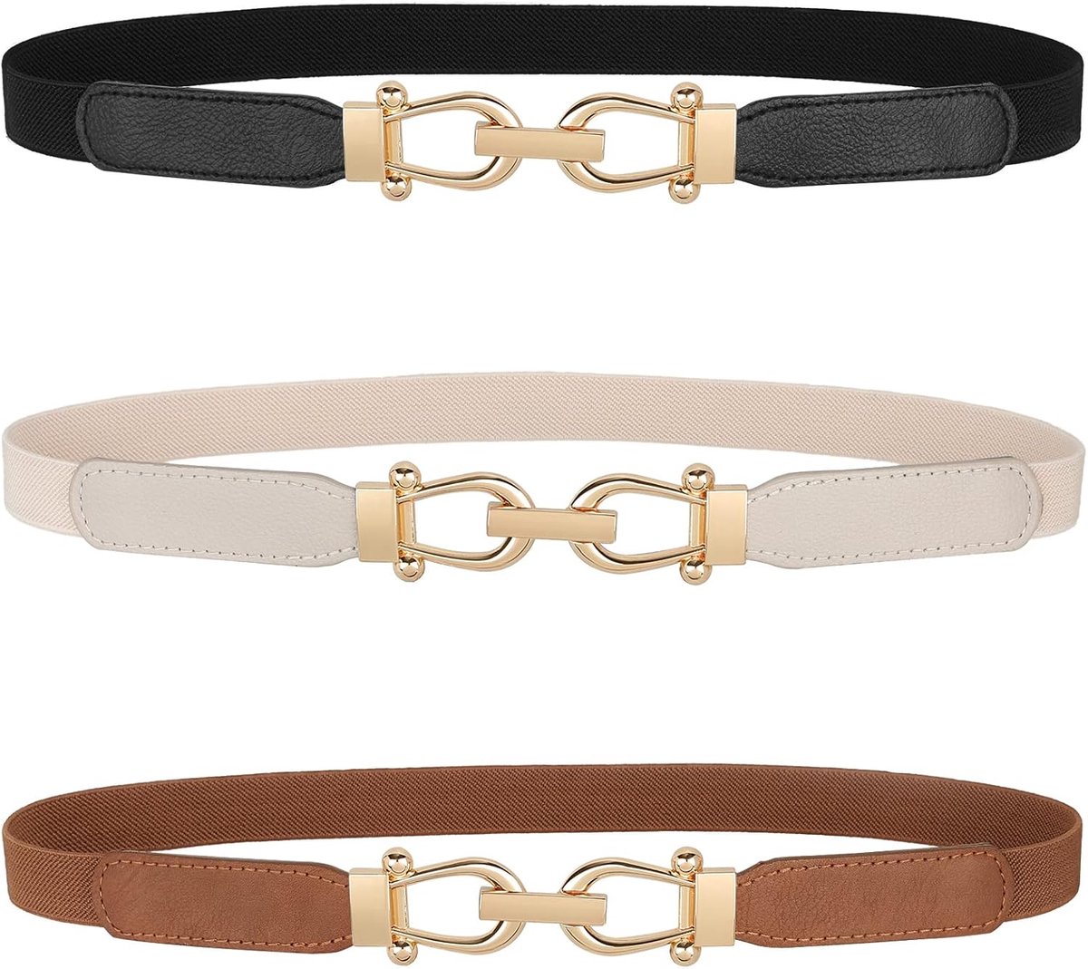 Dunne metalen riem voor dames, elastische metalen kettingriem voor jurk