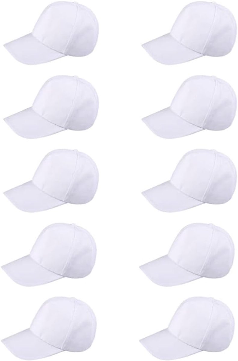 10 stuks DIY White Baseball Caps Hoeden Creatieve Schilderen Zonnehoeden Caps Jeugdsport Pet voor Kinderen DIY Maal Mallen Wandelen Buiten Activiteiten