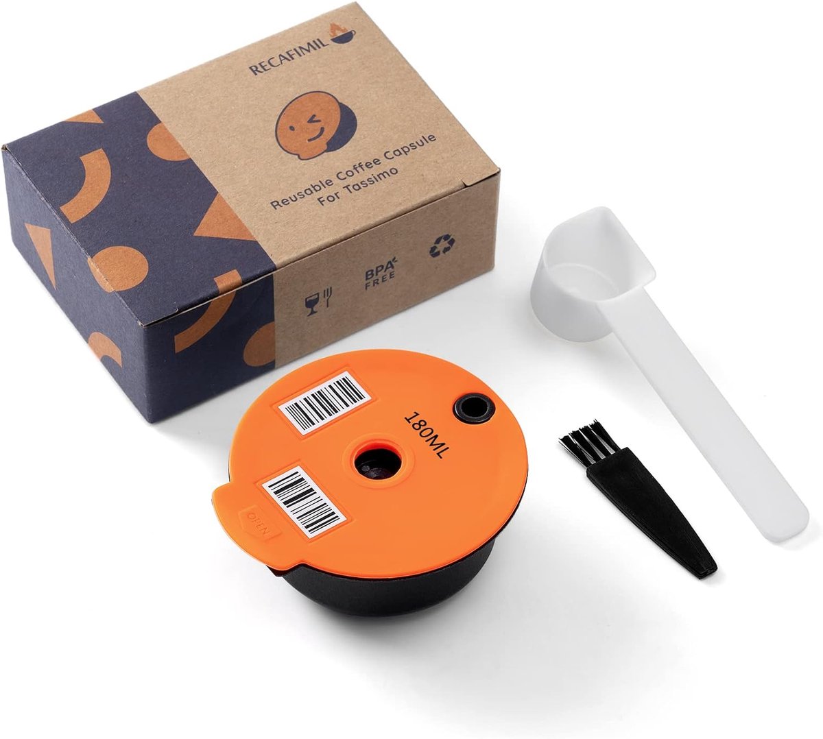 Herbruikbaar koffiefilter navulbare koffiecapsules 180 ml herbruikbare PP-kunststof capsules compatibel met Bosch Tassimo koffiezetapparaat accessoires voor koffiezetapparaat