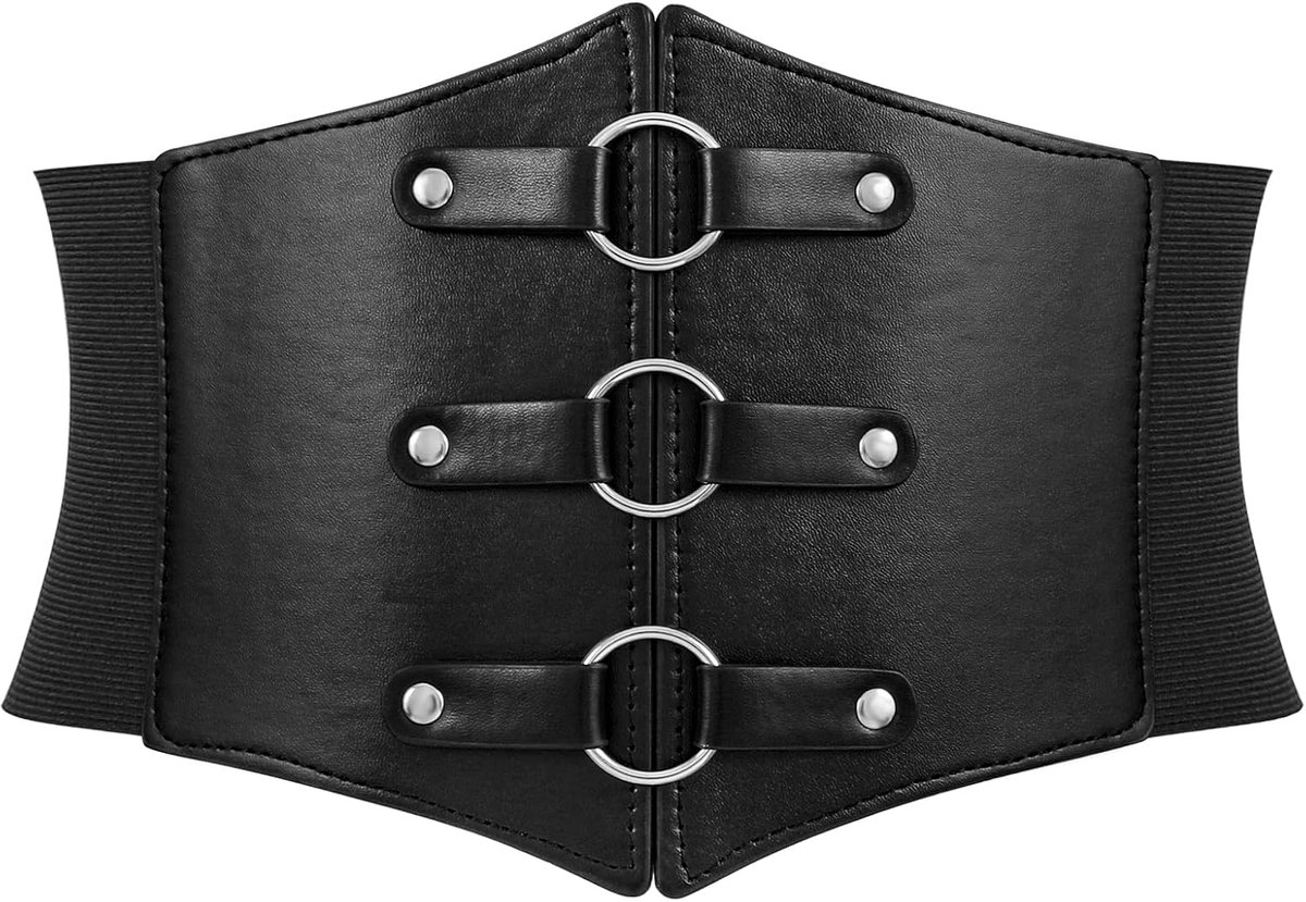 Korsetriem voor dames, brede, elastische wespie-riem voor Halloween-kostuums, veterriem met cinch-tailleband voor jurken