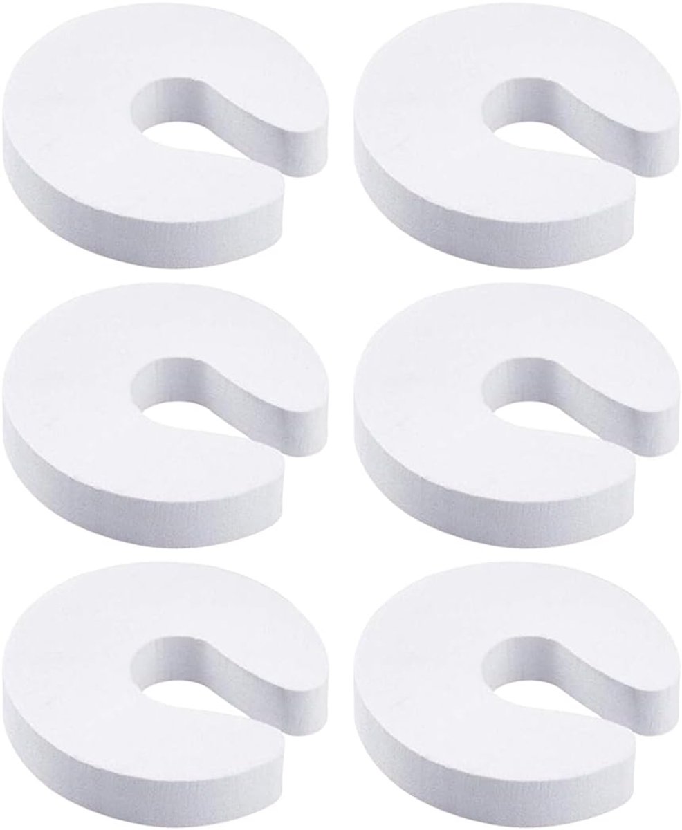 SnelShoppen - Pack van 6 Deur Klem Bescherming, Kind Veiligheid, Vinger Klem Bescherming, Hoogwaardige EVA Foam, Wit, Voor Baby's, Voorkomt Vingers Kl
