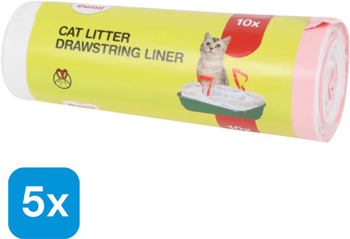 5 Stuks Dumil Kattenbakzakken - 5 x 10 stuks