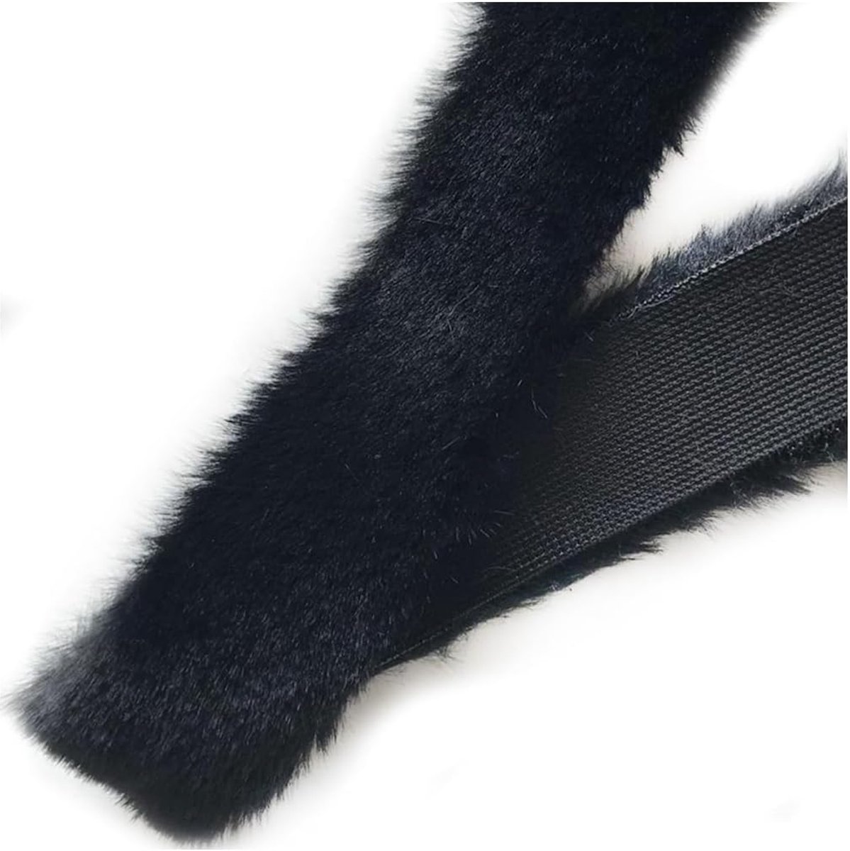 5 stuks 1M kunstbont rand kunstpels band pluche trim plucheband decoratieband kleurrijke kunstbontband voor DIY knutselen rekwisieten pantoffels sloffen kraag decoratie zwart 8cm