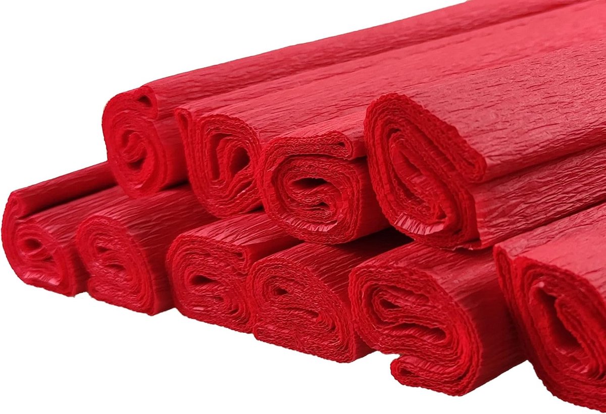 Crêpepapier rood 200x50cm knutselpapier voor creatieve hobby kleurboeken school verpakken DIY-projecten feestdecoraties