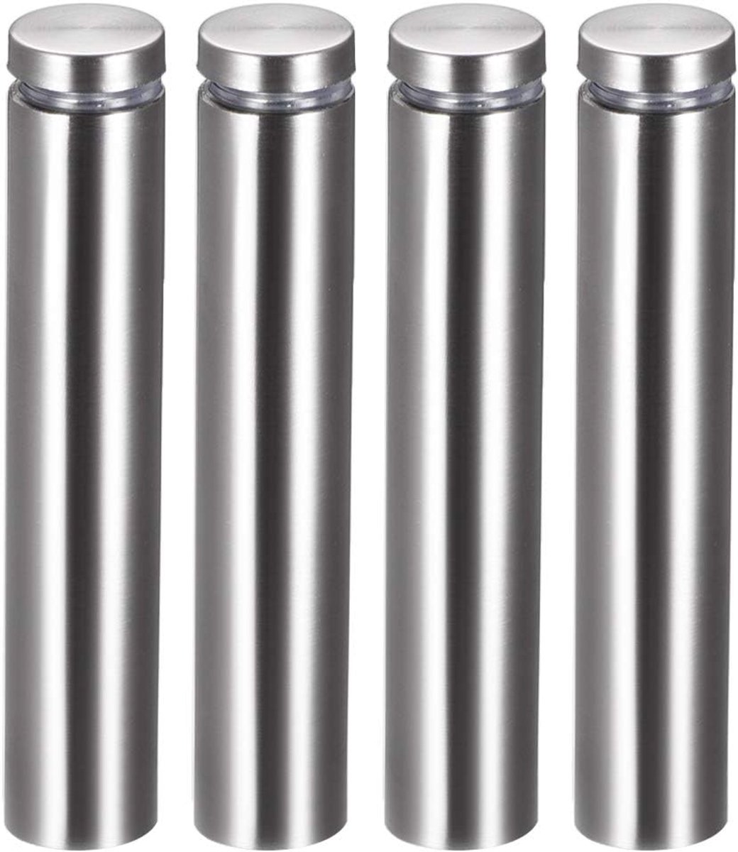 sourcing map 4 stuks. Glazen afstandshouder schroeven houder roestvrij staal voor 24 mm lang 16 mm DRM 19mm x 102mm (4 Pcs)