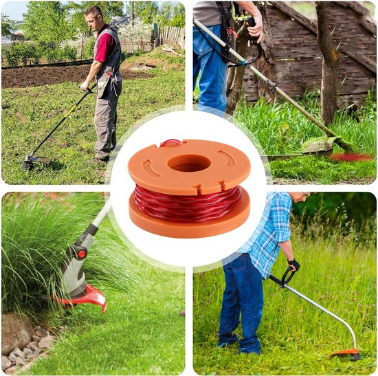 12 stuks grastrimmerspoel, grastrimmer draad, voor alle Worx-trimmers en 2 stuks trimmerspoelafdekking, Worx grastrimmer draad model WA0010, duurzame vervangende spoel — afbeelding 5