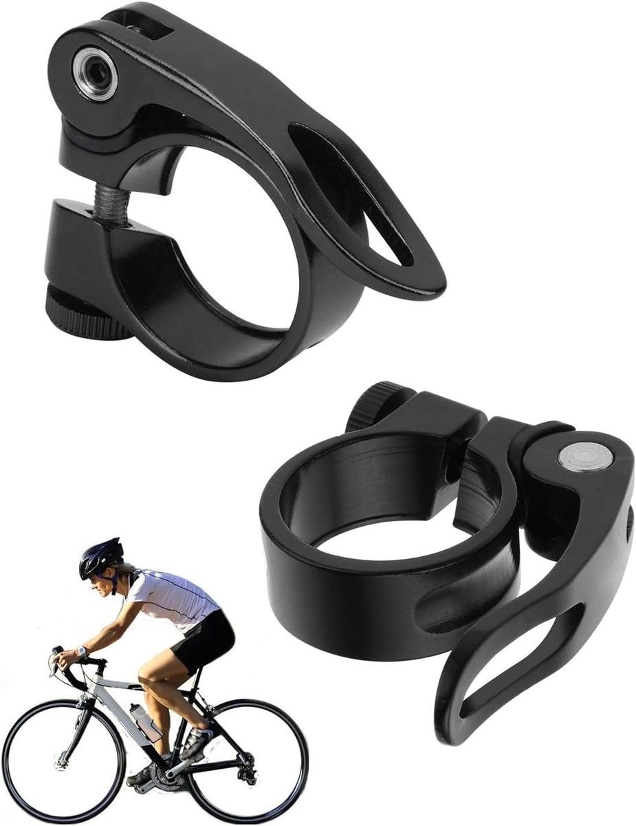 2 stuks fietszadelpenklemmen, snelspanner, fiets, zadelklem, aluminiumlegering, fietszadelklem, fietsaccessoires (geschikt voor 27,2 mm en 28,6 mm zadelpen)