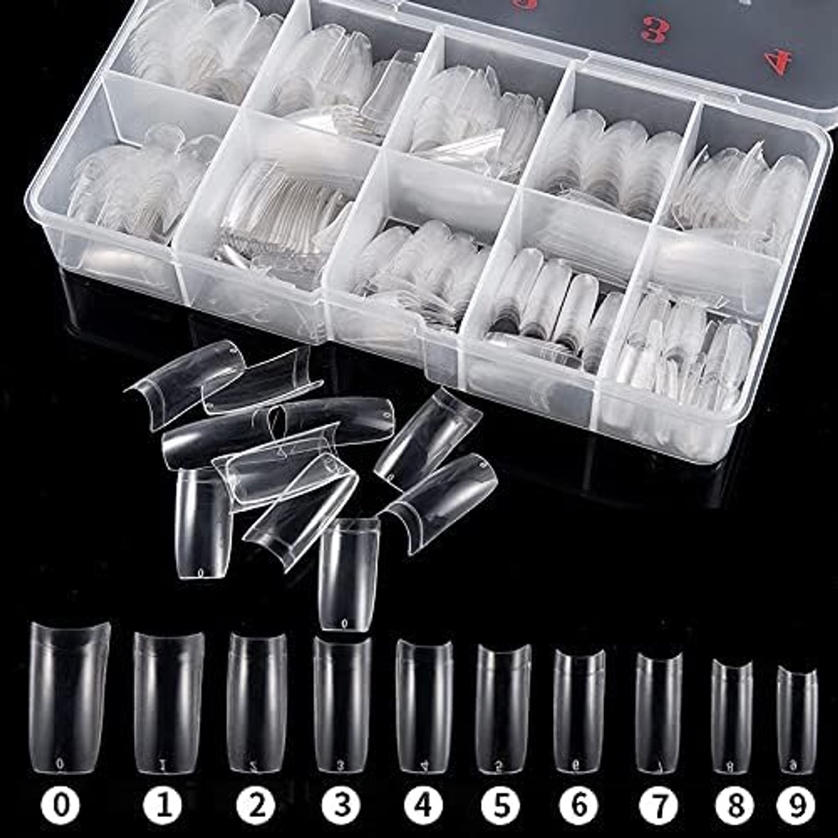Tips, 500 stks Acryl Nep Nagel Tips Art Transparante Nail Tips Franse Nep Nagels Boxed Met Nagelsalons voor Vrouwen Meisjes