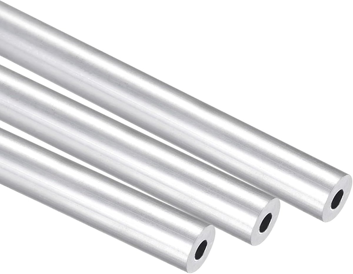 3Pcs 6063 Aluminium Ronde Buis, 8mm OD 3mm ID 300mm Lengte Metalen Naadloze Rechte Buis Aluminium Pijp voor Woninginrichting, Machines, DIY Handwerk