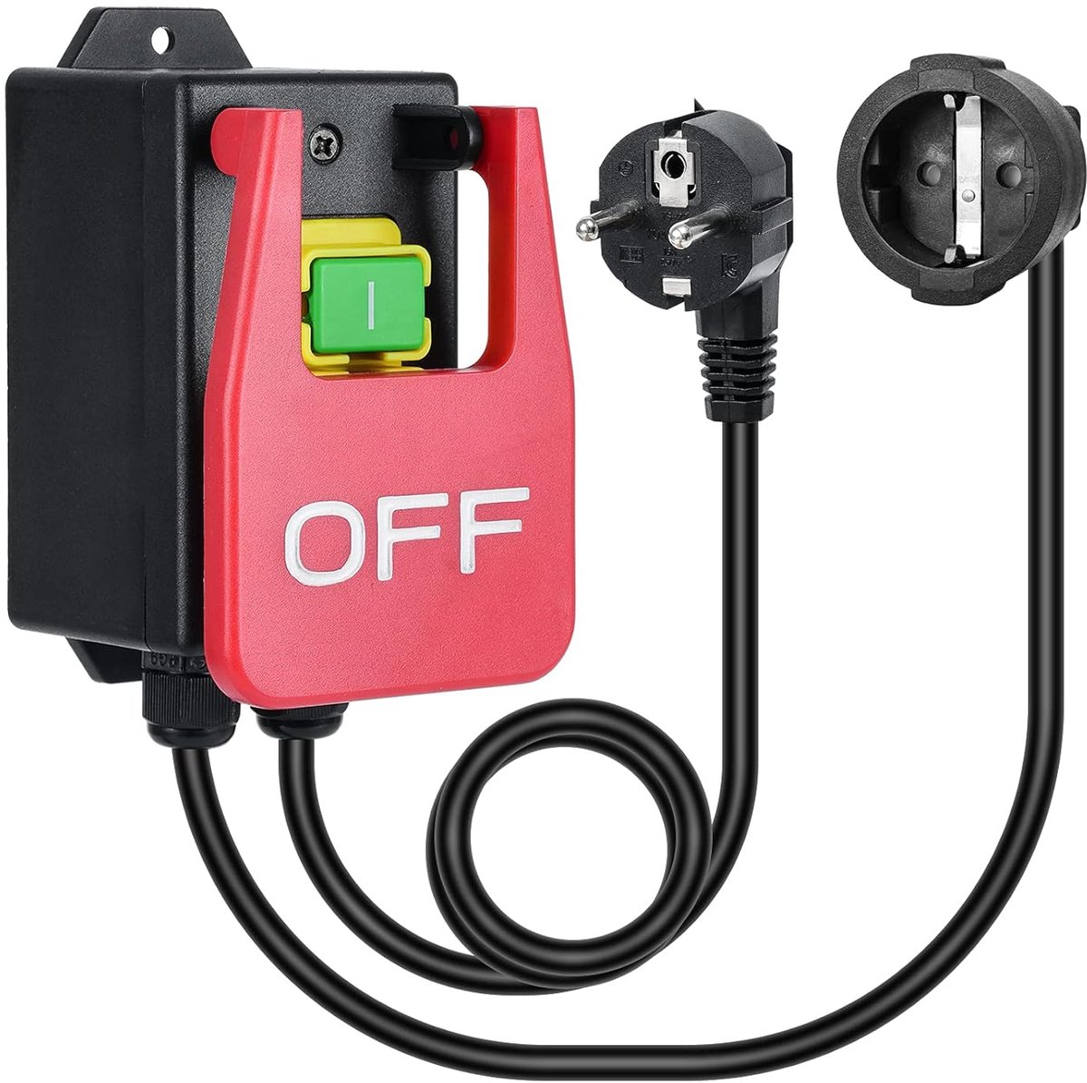 Eenfasige aan/uit-schakelaar, 220 V, nul spanningsschakelaar met stopcontact, machineschakelaar voor het snel uitschakelen van freestafel en andere elektrische apparaten