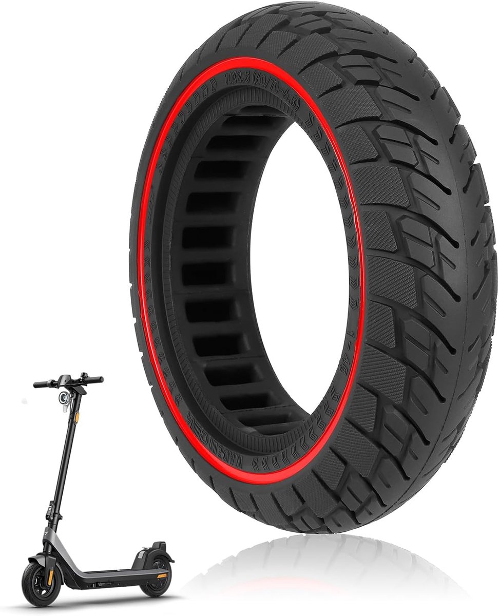 10×2.5 Massieve band voor Elektrische scooter, 10 Inch Elektrische scooter wielen, 60/70-6.5 anti-slip en anti-slip vervangende wielen voor scooter voor/achter wielen (45 mm)