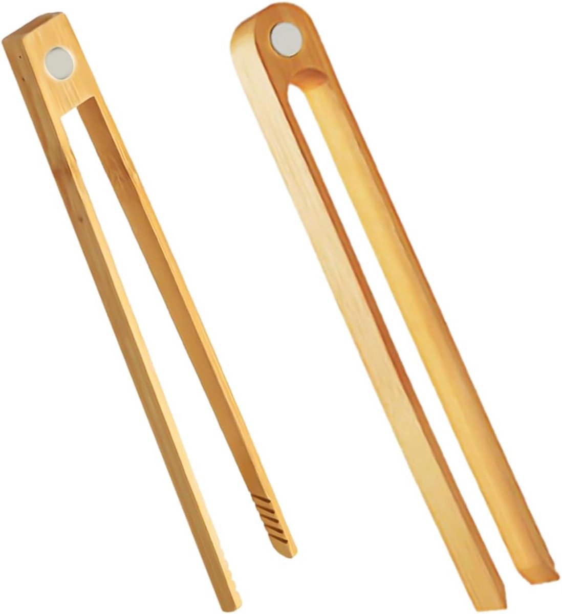 2 stuks magnetische broodtang, gebakken voedseltang, bamboe voedseltang, magnetische voedseltang, grilltang, bakbroodtang, geschikt voor restaurants, bakken, grillen (22 cm)