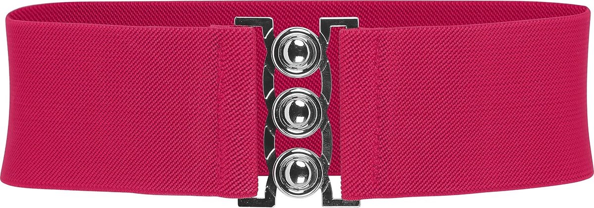 Tailleriem Dames Haaksluiting Zilver | 6 cm Breed, Drie Kogelhaakjes, Rondom Elastisch, Ook Als Zusterriem, Vormt Je Middel, Retro Stijl, Maten S-XXL