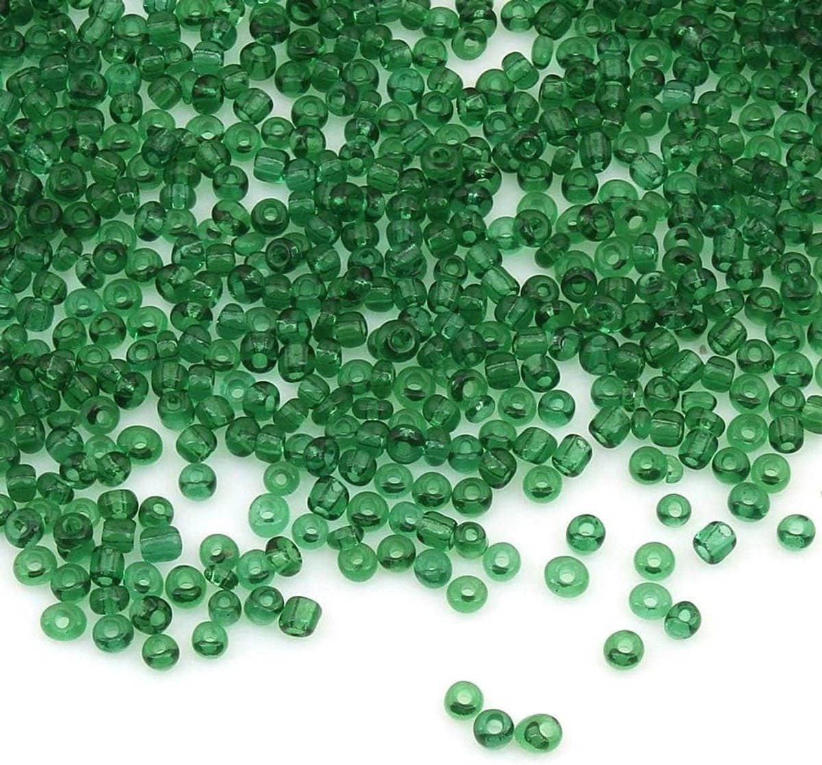 6500 stuks rocailles van glas, transparant, 2 mm, 17 kleuren, 11/0, ponykralen, mini-kralen, transparant, voor kinderen, dennengroen