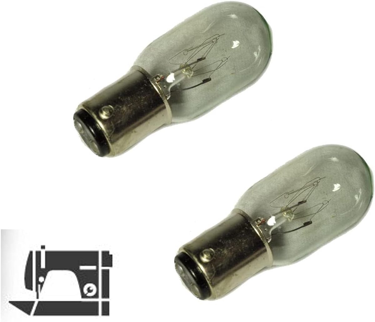 Reservelamp voor naaimachine BA15d 25W 220V bajonet gloeilamp compatibel met Singer, Necchi, Janome, dimbaar, 2 stuks