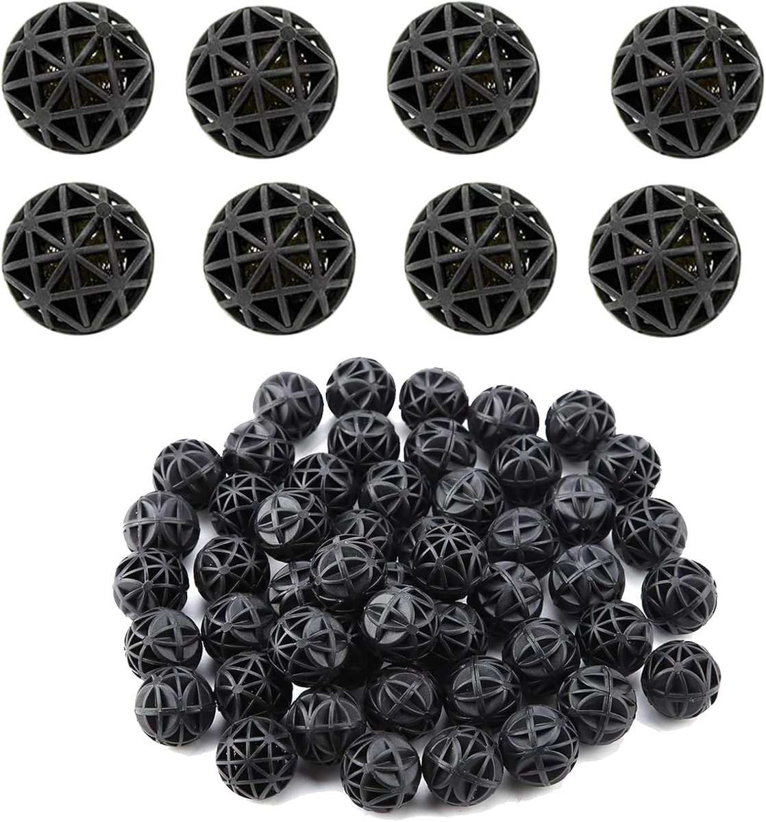 50 Stuks Bio Poreuze Filter 16mm Biochemische Bal Waterfilter Materiaal met Katoen voor Vis Tank Vijver Aquarium Waterval Fontein