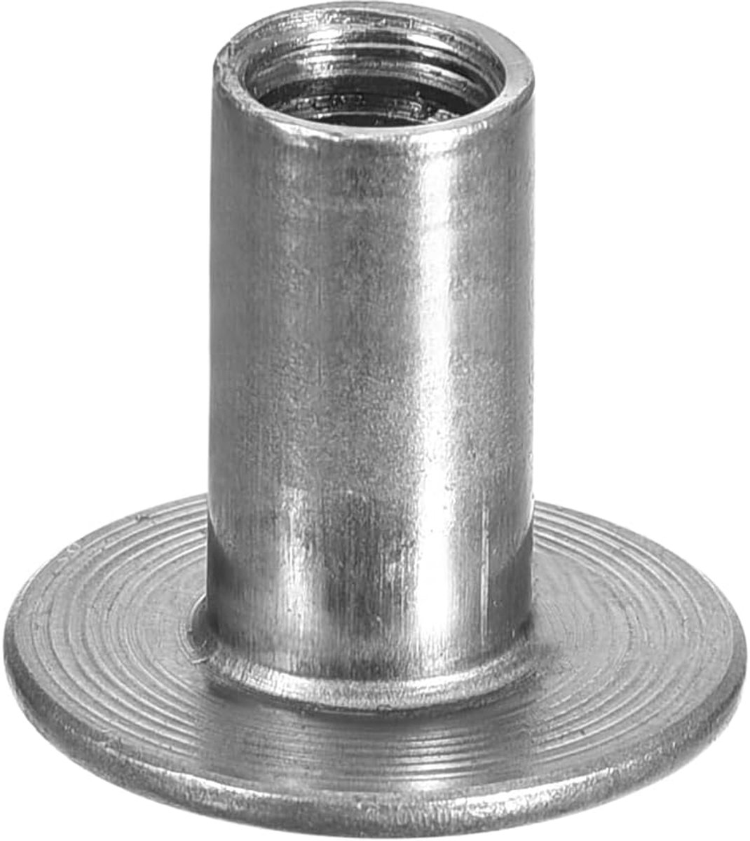 T-moeren M8, 12 stuks koolstofstalen T-moeren, lasbare moeren met ronde bodem met doorgangsgat, hoogte 20 mm, schroefdraad inzetstuk vrouwelijk