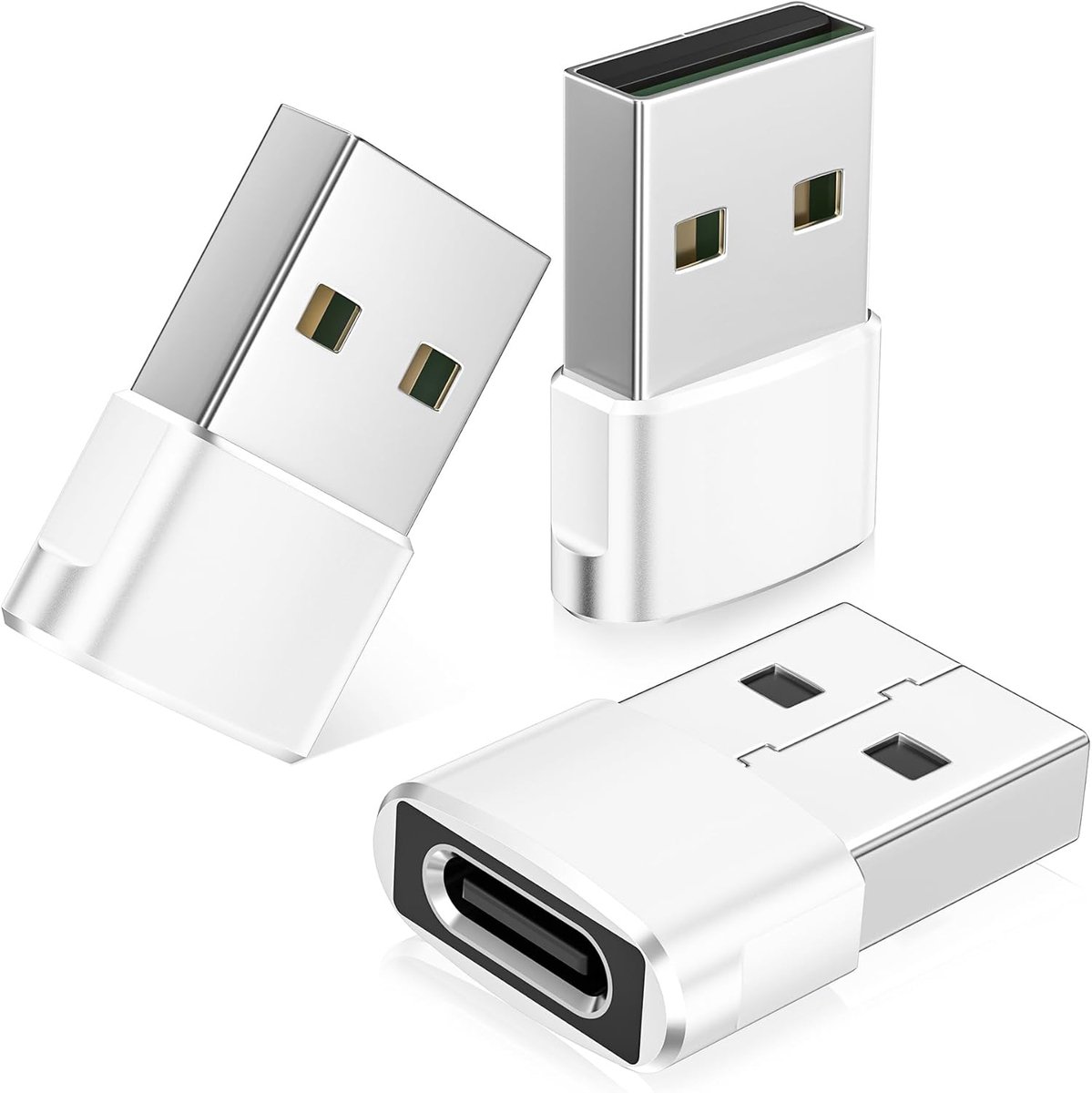 USB naar USB C Oplaadadapter voor iPhone 17 17e Pro Max 16 15 | Type C Vrouwelijk naar USB A Mannelijk Adapter Converter voor Apple Watch 11 10,AirPods 3,iPad mini Air,Samsung Galaxy S25 26