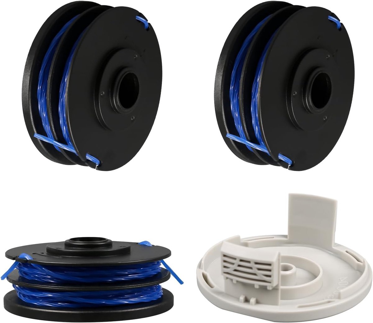 spoel voor Ryobi RAC123 5132002671, spoel en lijn compatibel met Ryobi RLT4027, RLT4125, RLT5027, RLT6030, RLT5127, RLT6130 (3 spoelen + 1 afdekking)